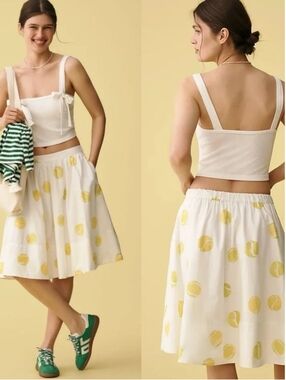 ANTHROPOLOGIE NWT The Jacie Tennis Midi Skirt by Maeve: Kate Schelter Edition